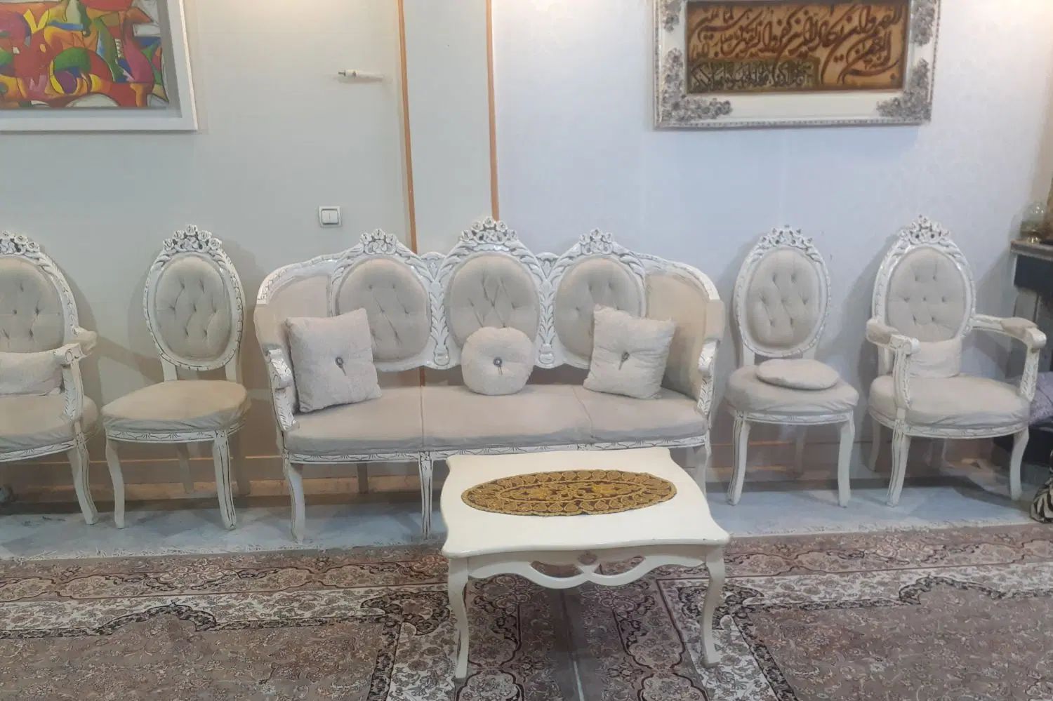 مبلمان ۹نفره ناهارخوری ۶نفره ومیز وسط فقط ۱۰ میلیو|مبلمان خانگی و میز عسلی|تهران, آبشار|دیوار