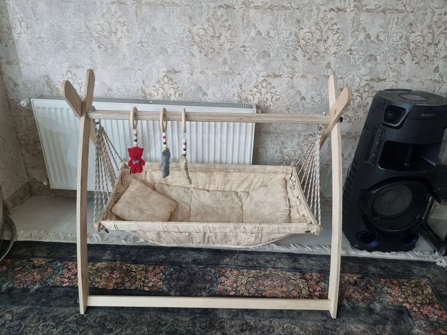 گهواره ننو نوزاد مدل سرخپوستی بانوی چوبی ۱۶ طنابه|تخت و صندلی بچه|تهران, ابوذر|دیوار