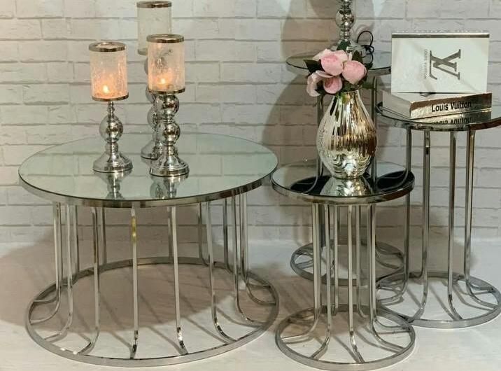 میز عسلی جلومبلی پذیرایی فورتیک فلزی ستونی دایره|مبلمان خانگی و میز عسلی|آفتاب, |دیوار