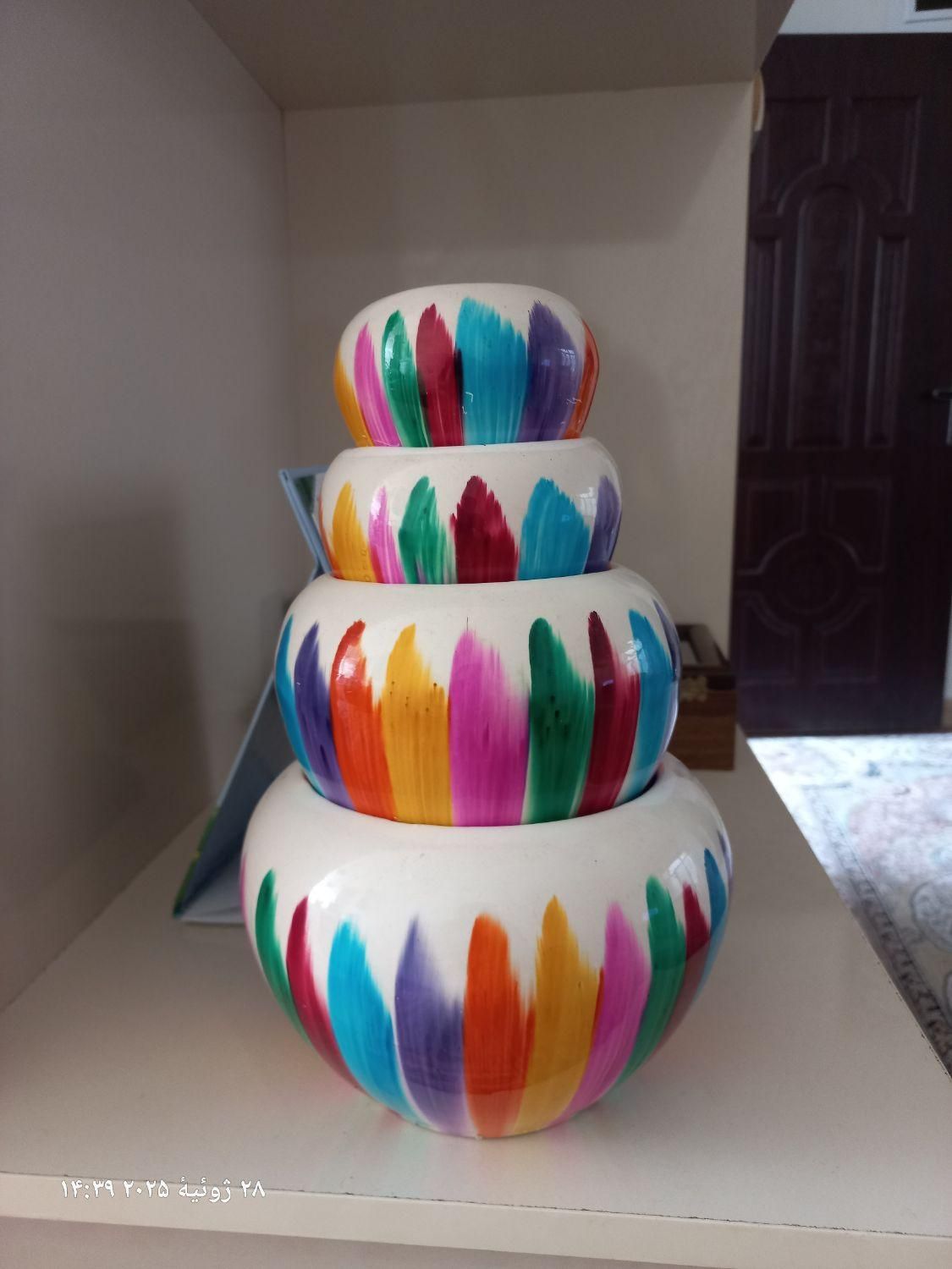 گلدان سفالی هفت رنگ|گل و گیاه طبیعی|مشگین شهر, |دیوار