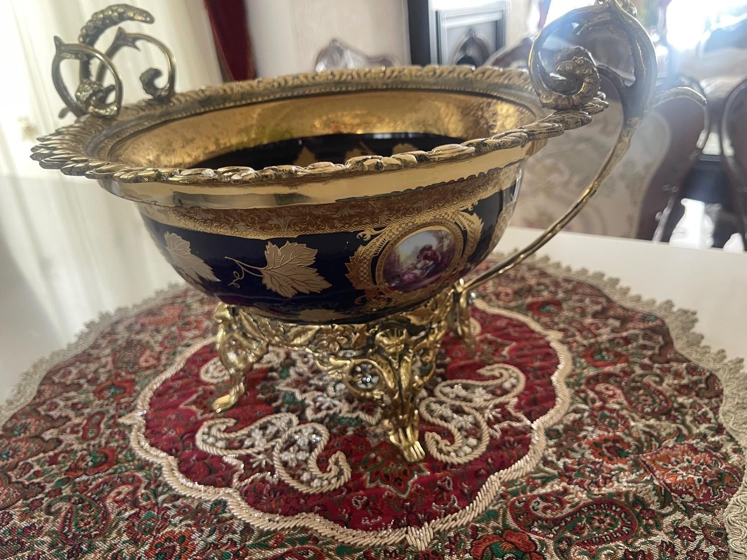 میوه خوری برنز و چینی|ظروف سرو و پذیرایی|تهران, هروی|دیوار