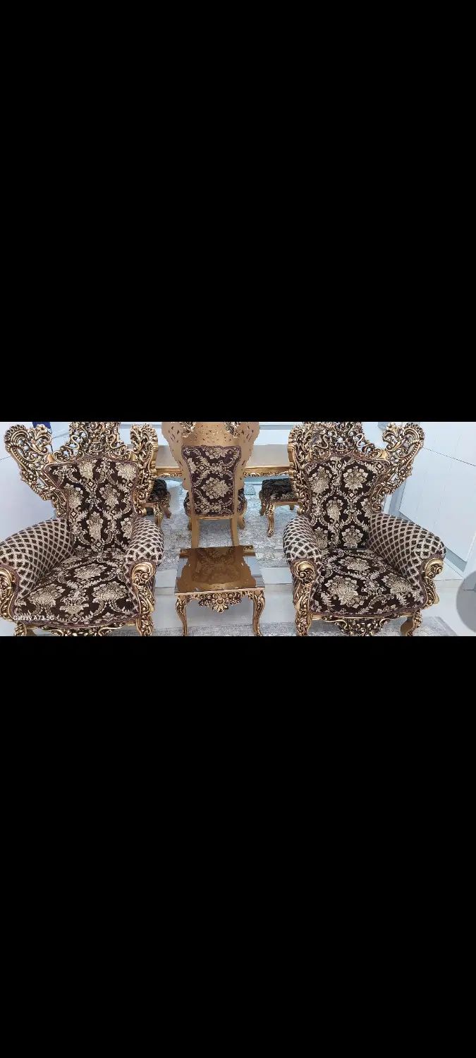 مبل ۹ نفره چوب به همراه غذاخوری ۶ نفره و بوفه|مبلمان خانگی و میز عسلی|ماکو, |دیوار
