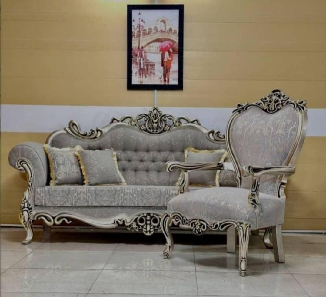 فرانسه کوئین افسون دسته چوبی با پارچه 1084|مبلمان خانگی و میز عسلی|تهران, یافت آباد جنوبی|دیوار