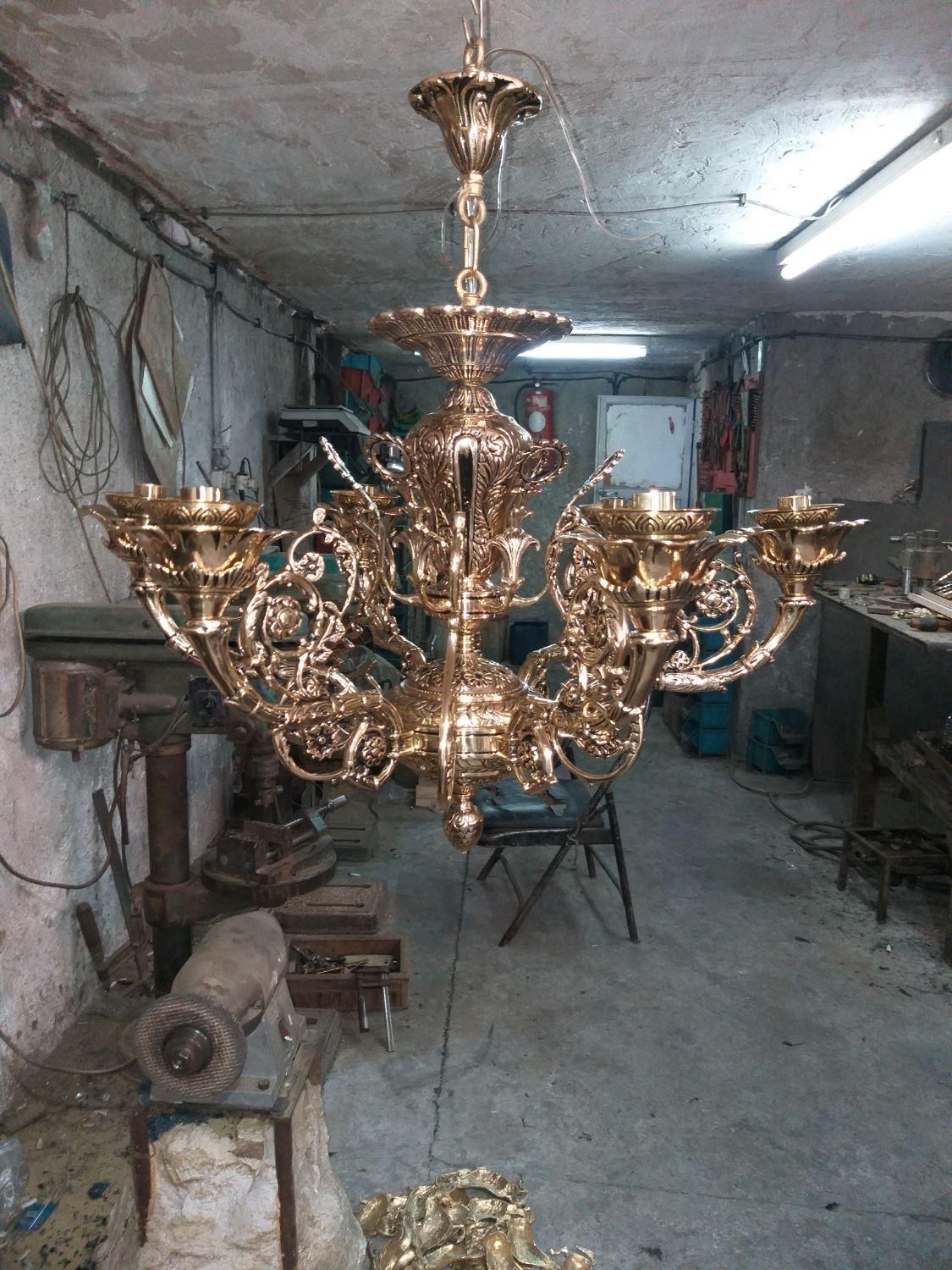 لوستر تمام برنز|لوستر و چراغ آویز|گلستان (تهران), |دیوار