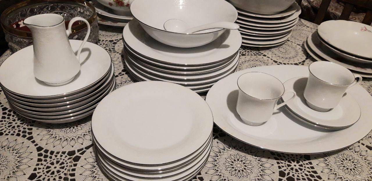 سرویس چینی ویژه غذاخوری،سفید و گل سرخی ژاپن|ظروف سرو و پذیرایی|تهران, شهرک فرهنگیان|دیوار