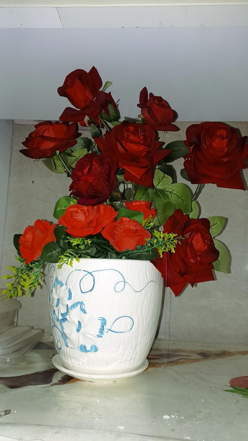 گل رز وارداتی خارجی مخملی مصنوعی|گل مصنوعی|شهریار, |دیوار