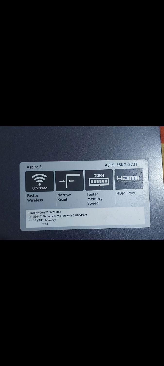 لپتاپ ایسر Core I3 نسل 7 مدل Aspire3|رایانه همراه|کرج, گلشهر ویلا|دیوار
