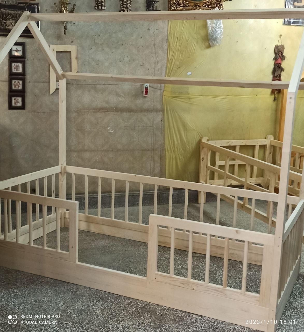 تخت کلبه مونتسوری چوبی کودک نوجوان نوزاد سیندرلا|تخت و صندلی بچه|مشهد, ده دی|دیوار