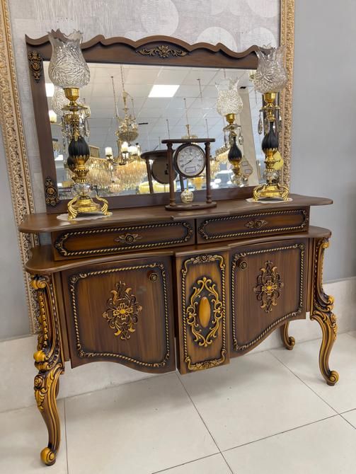 اینه کنسول منبت اخطابوس|بوفه، ویترین، کنسول|اندیشه, |دیوار