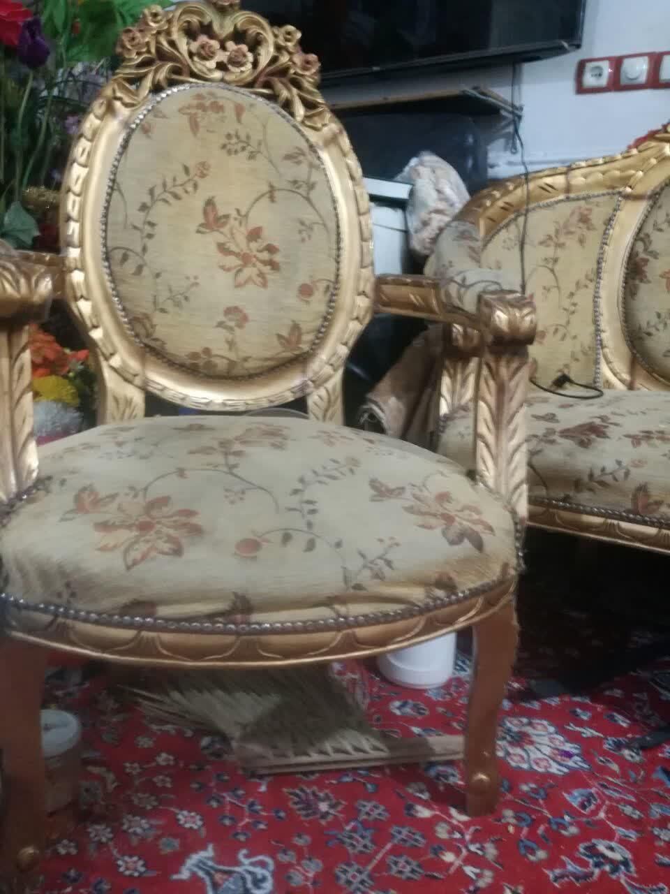 مبل چوبی شش نفره|مبلمان خانگی و میز عسلی|شوشتر, |دیوار