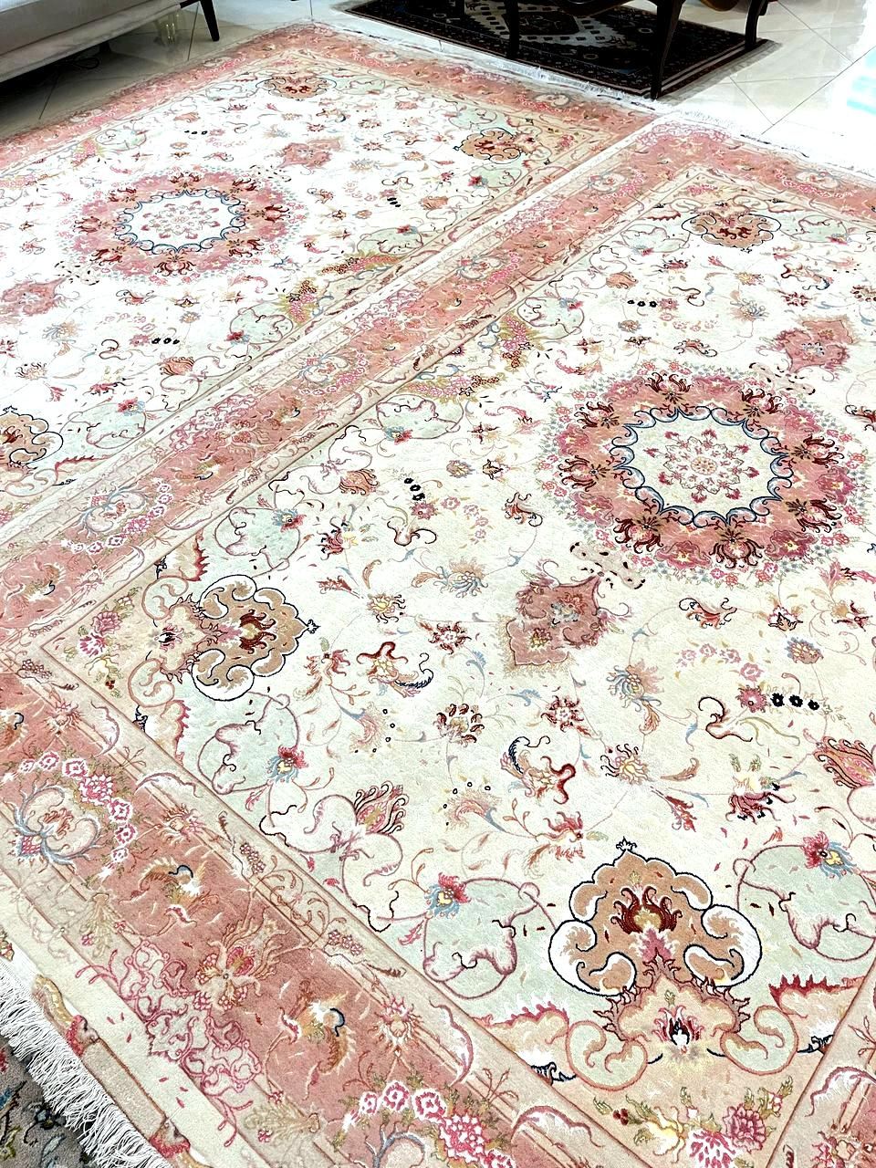 فرش دستباف ۶متری جفت تبریز ۵۰ رج چله ابریشم|فرش|تهران, ائمه اطهار|دیوار
