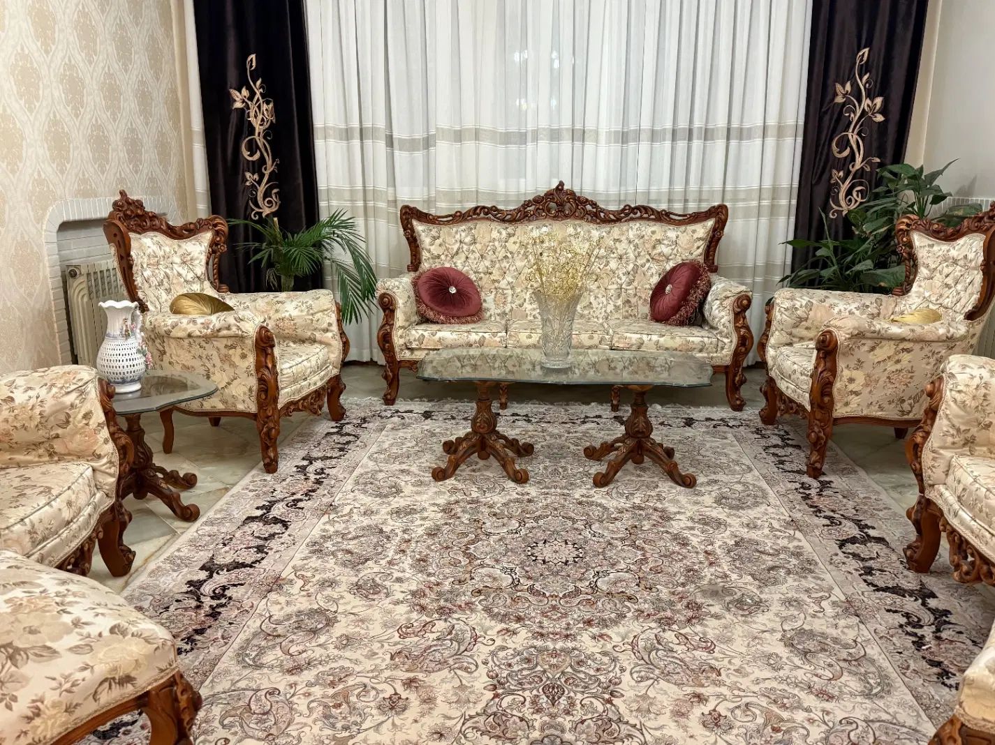 ست مبل استیل تمام‌منبت ۷ نفره + ناهارخوری ۱۰ نفره|مبلمان خانگی و میز عسلی|تهران, استقلال|دیوار