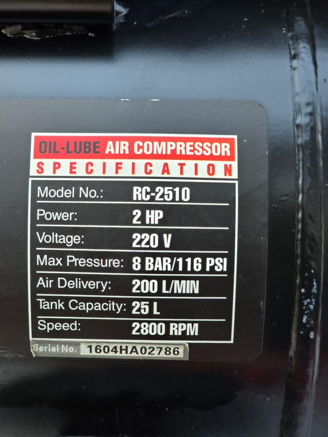 پمپ باد ۲۵ لیتری رونیکس در حد آکبند 120psi|ماشین‌آلات صنعتی|تهران, عبدل‌آباد|دیوار