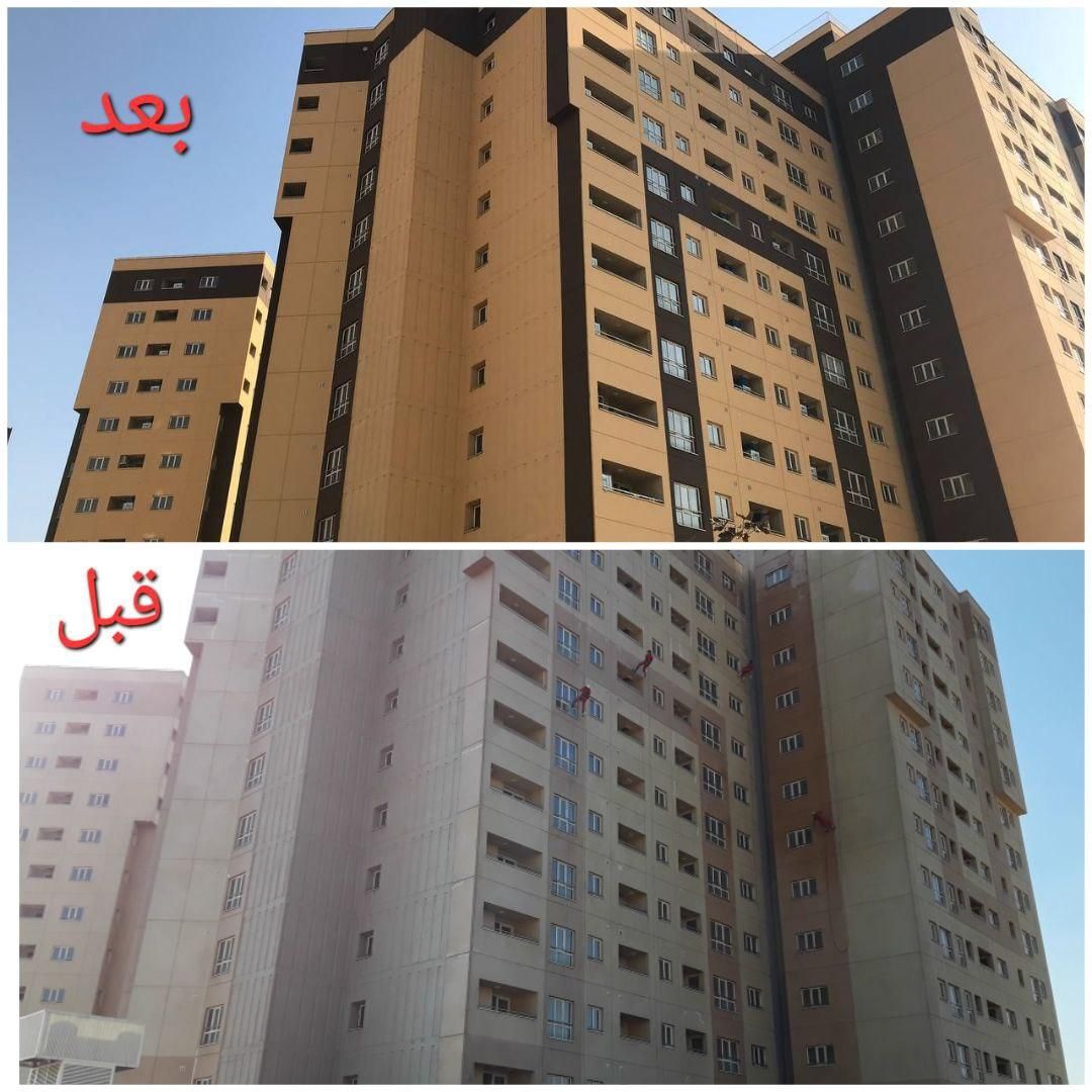 رنگ آمیزی نما.نقاشی کنیتکس کنتکس طناب بدون داربست|خدمات پیشه و مهارت|تهران, میدان ولیعصر|دیوار