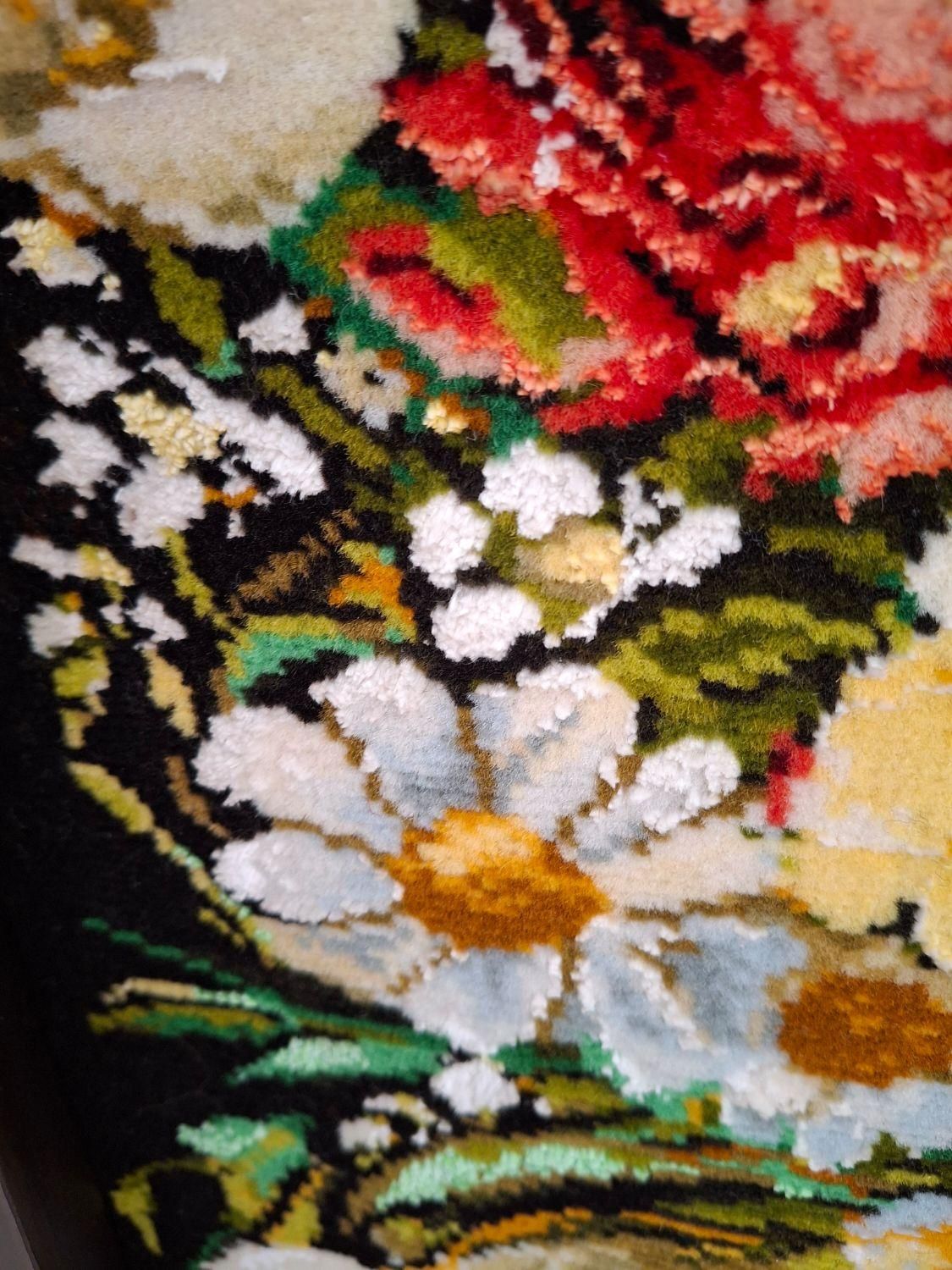 تابلو فرش طرح گل وگلدان|تابلو فرش|کرمانشاه, |دیوار