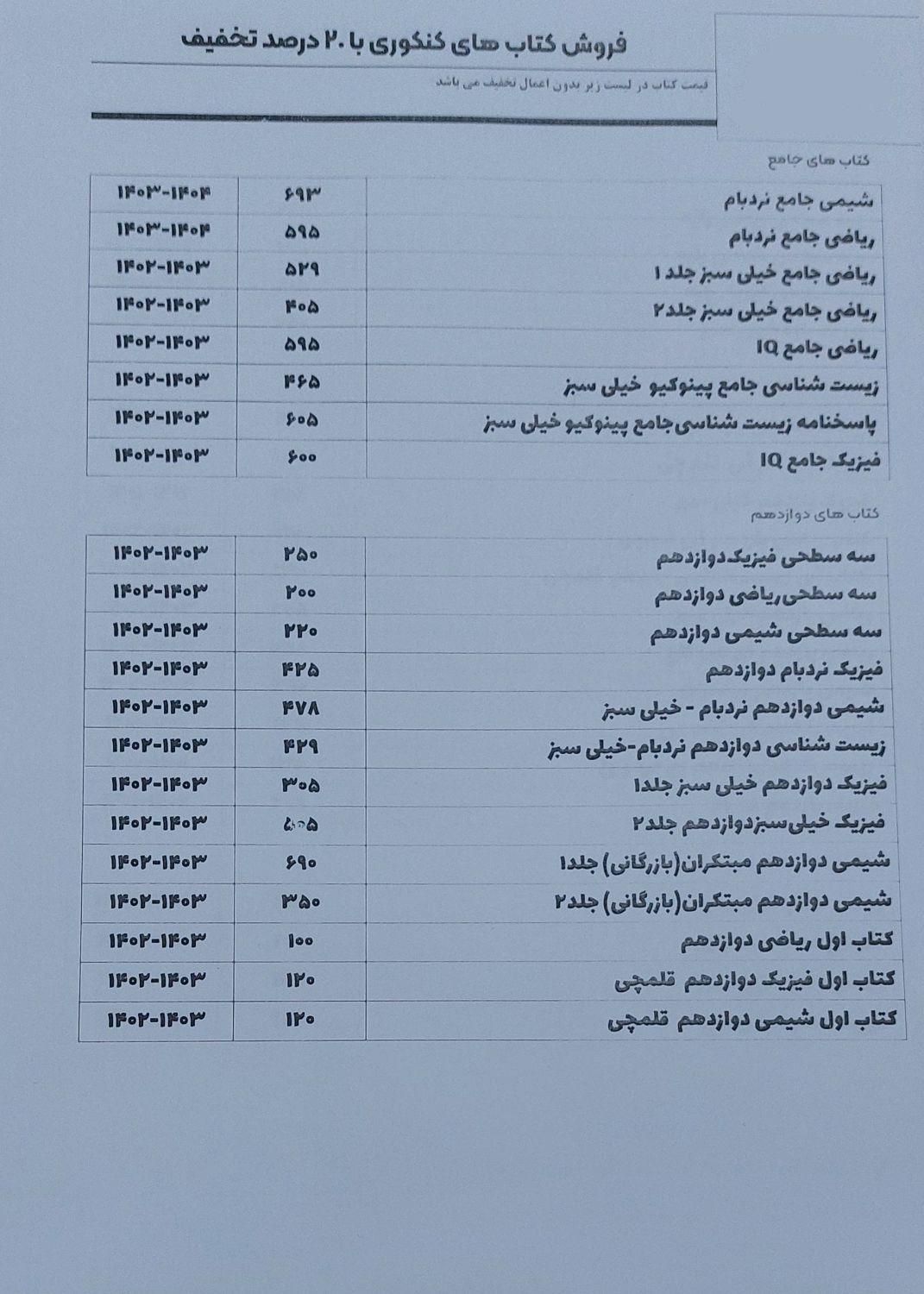 فروش کتاب های کنکوری با ۲۰ درصد تخفیف|حراج|مراغه, |دیوار