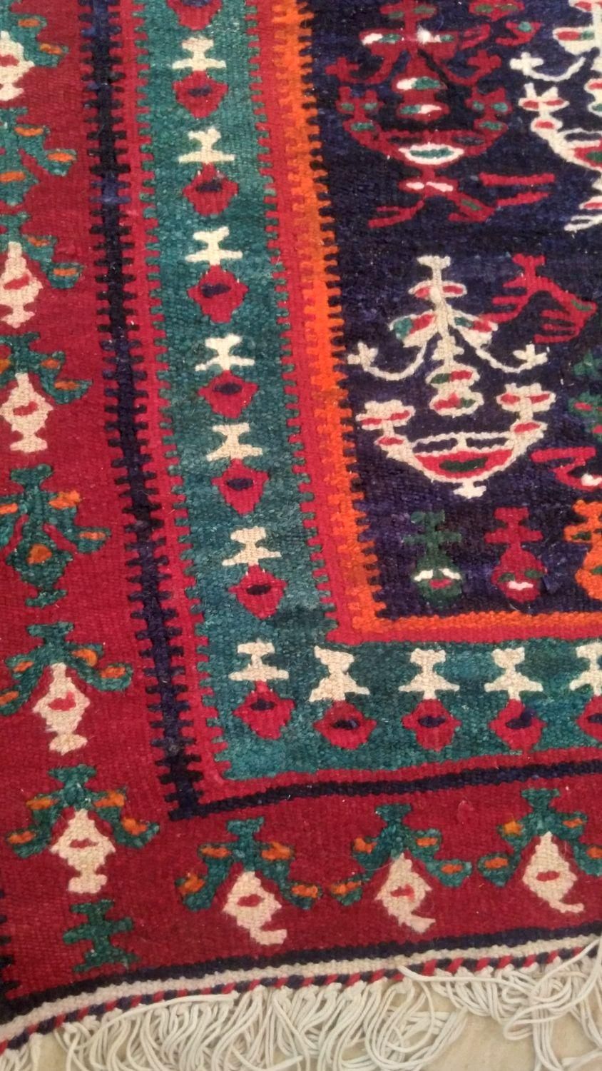 گلیم دستبافت قدیمی هرسین|کلکسیون اشیاء عتیقه|کرمانشاه, |دیوار