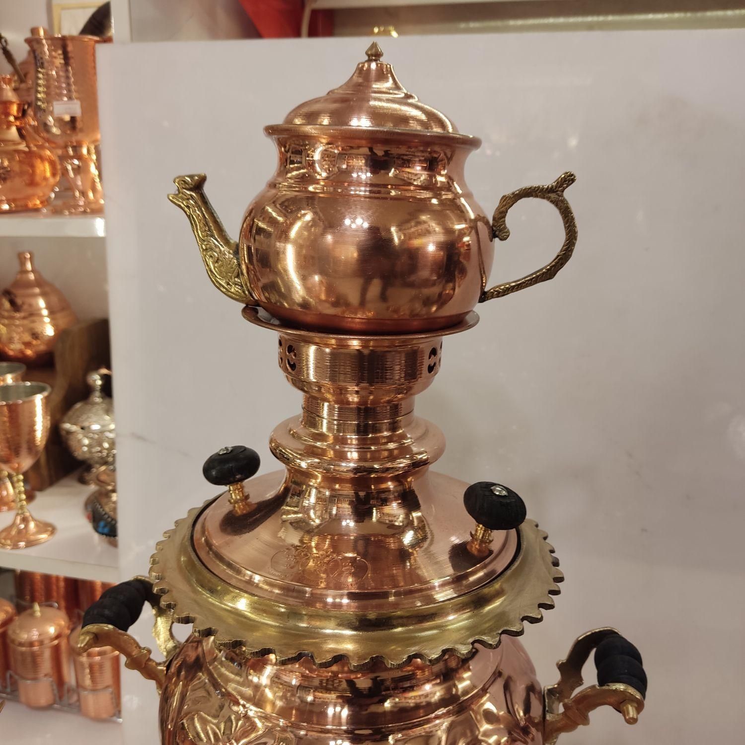 سماور/سماور مسی/همراه سرویس/لوکس/تولیدی کویر مس|قوری، کتری، قهوهساز دستی|یزد, |دیوار