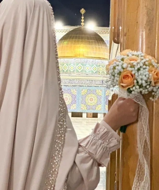 چادر جواهر دوزی عروس لباس محضر چادر حرم عروس|لباس|مشهد, قائم|دیوار
