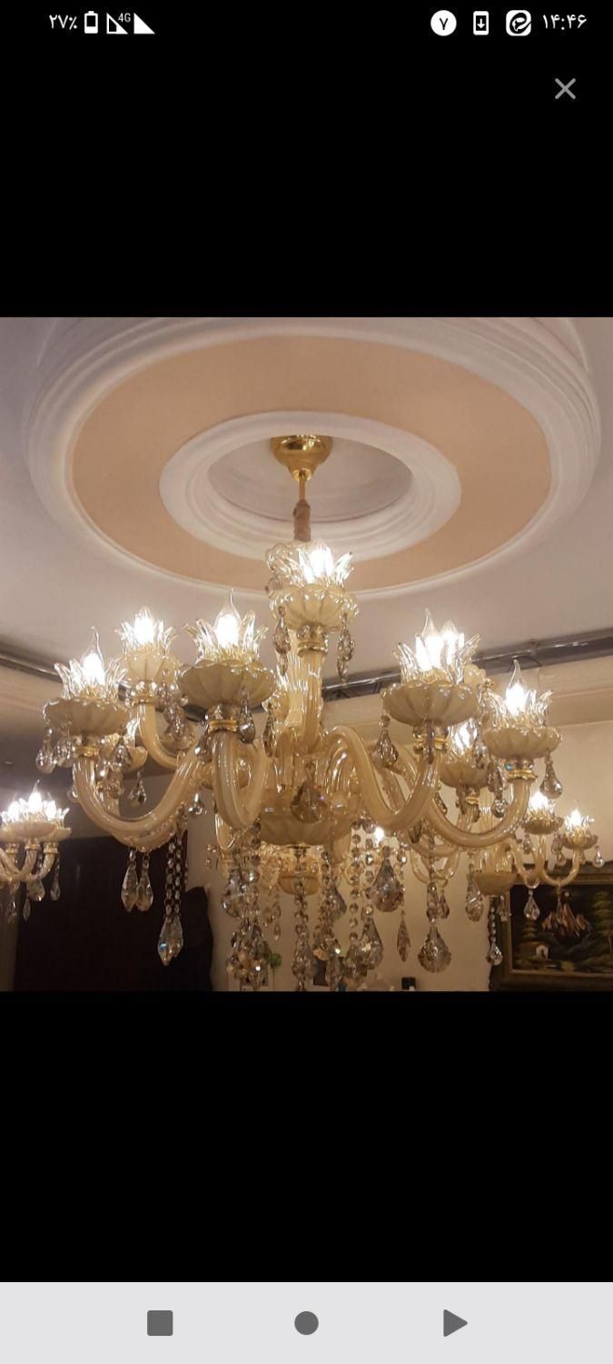 لوستر کریستالی شیک|لوستر و چراغ آویز|قم, زنبیل آباد|دیوار