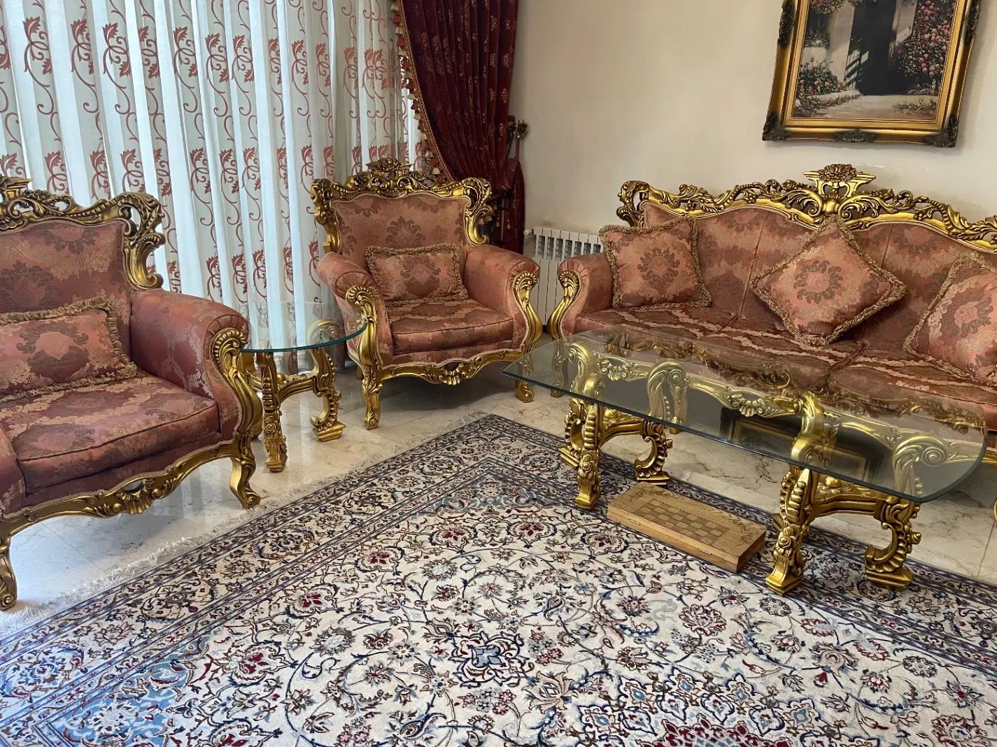 مبلمان استیل ۹ نفره و میز ناهارخوری ۸ نفره|مبلمان خانگی و میز عسلی|تهران, سید خندان (جلفا)|دیوار