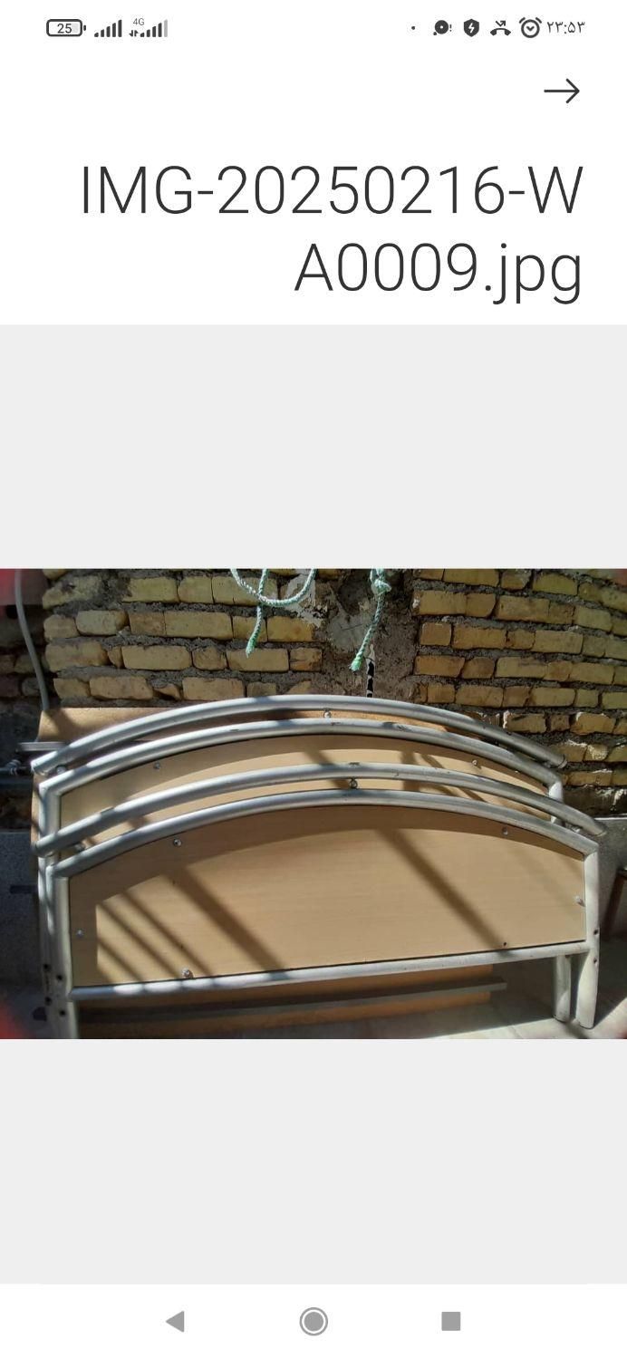 تخت خواب دو نفره چوب وفلز|تخت و سرویس خواب|فسا, |دیوار
