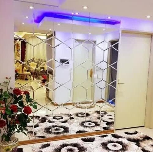 آینه دکوراتیو طرح ۱ شفق ،سالن تی‌وی وال دفرمه|آینه|کرج, برغان|دیوار