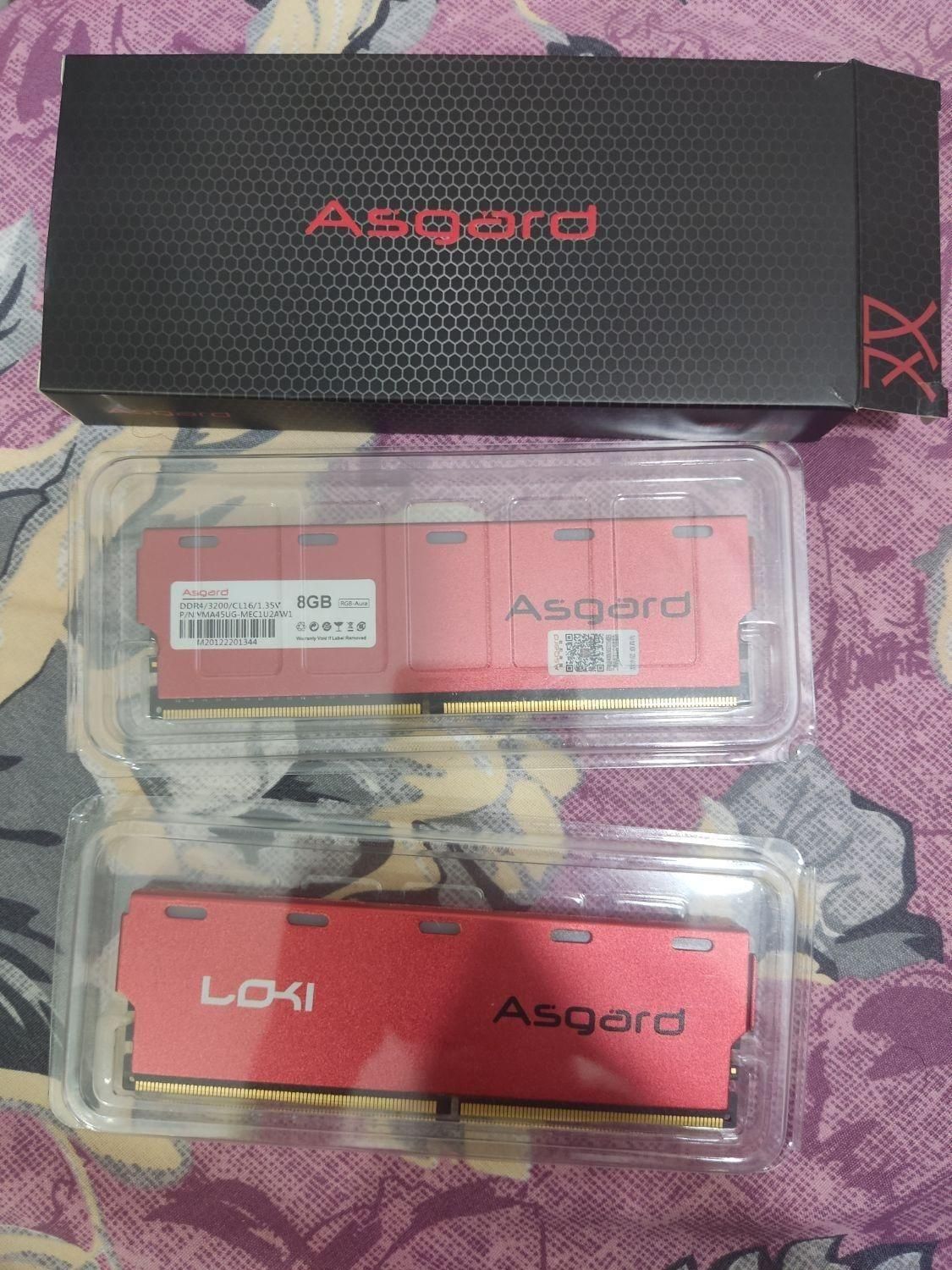 2 عدد رم RGB 8GB asgard 3200mhz|قطعات و لوازم جانبی رایانه|اهواز, پردیس دو|دیوار