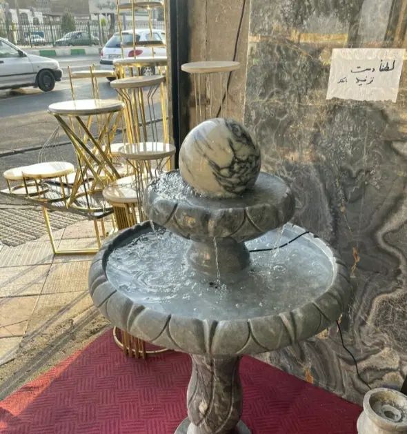 آبنماسنگی،ابنما گوی چرخشی،ابنما،فواره سنگی|صنایع دستی و سایر لوازم تزئینی|اصفهان, باغ فدک|دیوار