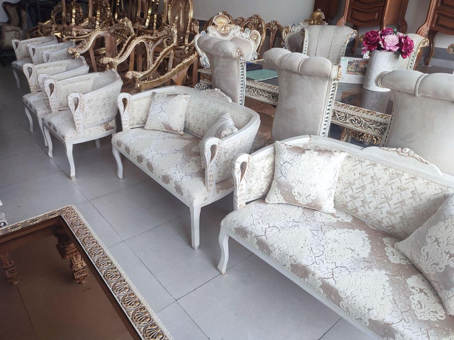 مبل چوبی هشت نفره|مبلمان خانگی و میز عسلی|تبریز, |دیوار