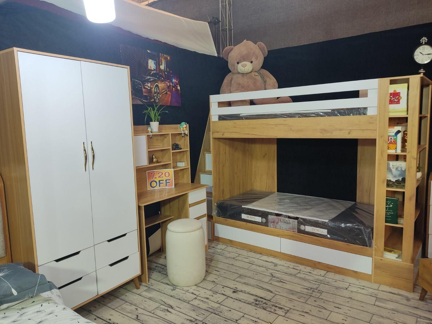 تخت خواب دو طبقه جردن|تخت و سرویس خواب|تبریز, |دیوار