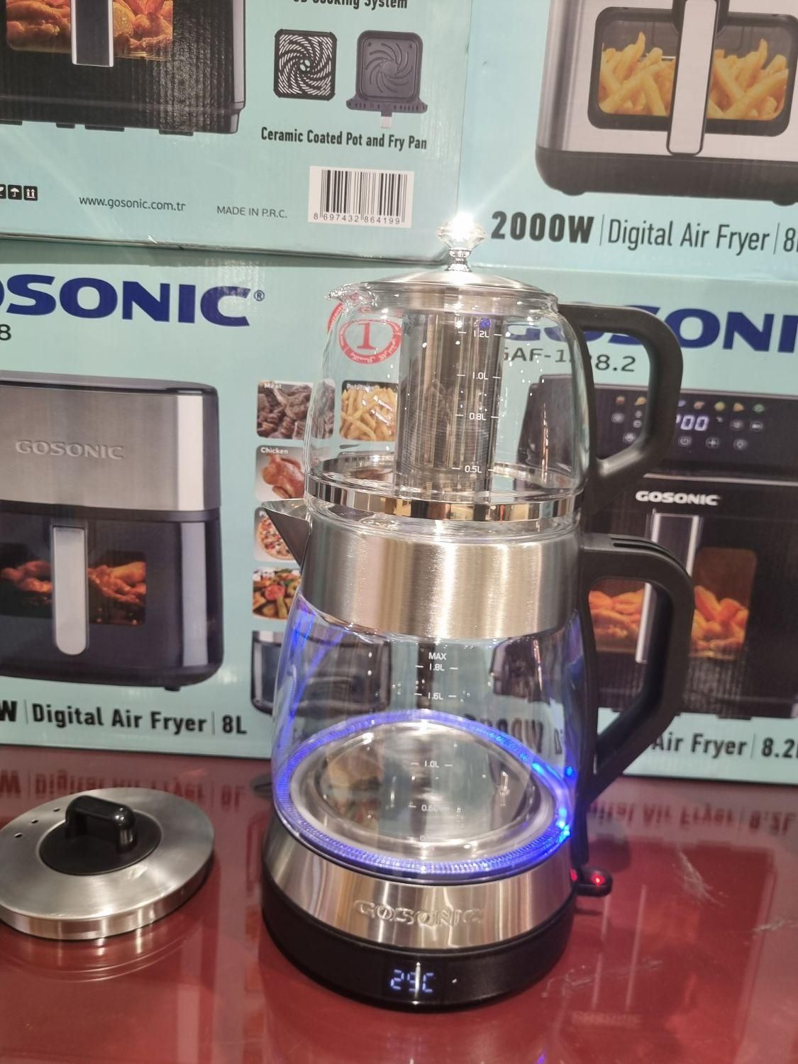 چای ساز مدل 783 gosonic ترکیه جدبد نمایشگردرجه آب|سماور، چای‌ساز، قهوه‌ساز|مشهد, کوشش|دیوار