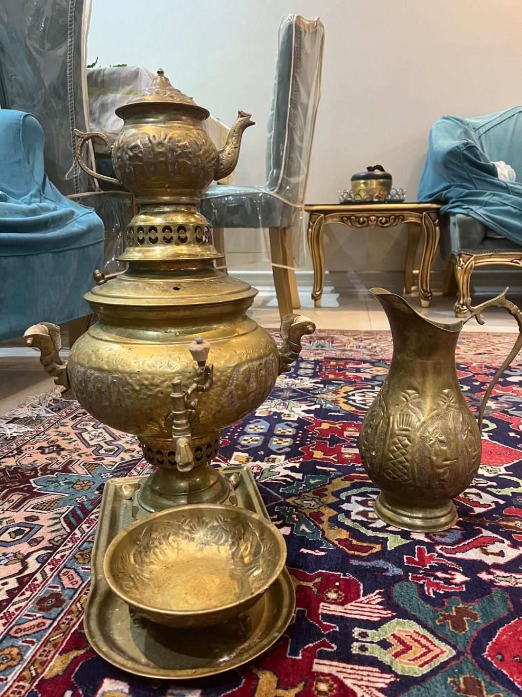 سماور ذغالی برنجی|کلکسیون اشیاء عتیقه|تهران, سنائی|دیوار