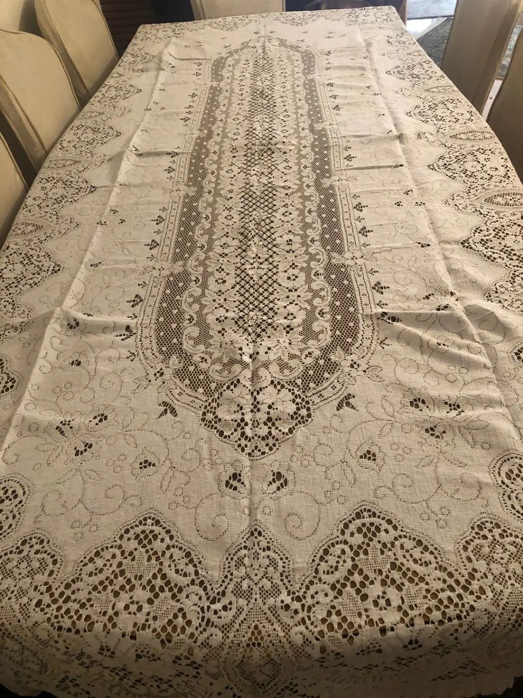 رومیزی قدیمی گیپور،مخمل،ساتن، سفره رومیزی|پرده، رانر، رومیزی|تهران, شهرک غرب|دیوار