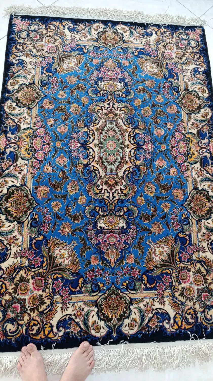 قالیچه طرح سالاری سورمه ای چله ابریشم ۵۵رج|فرش|کرج, اسدآباد|دیوار