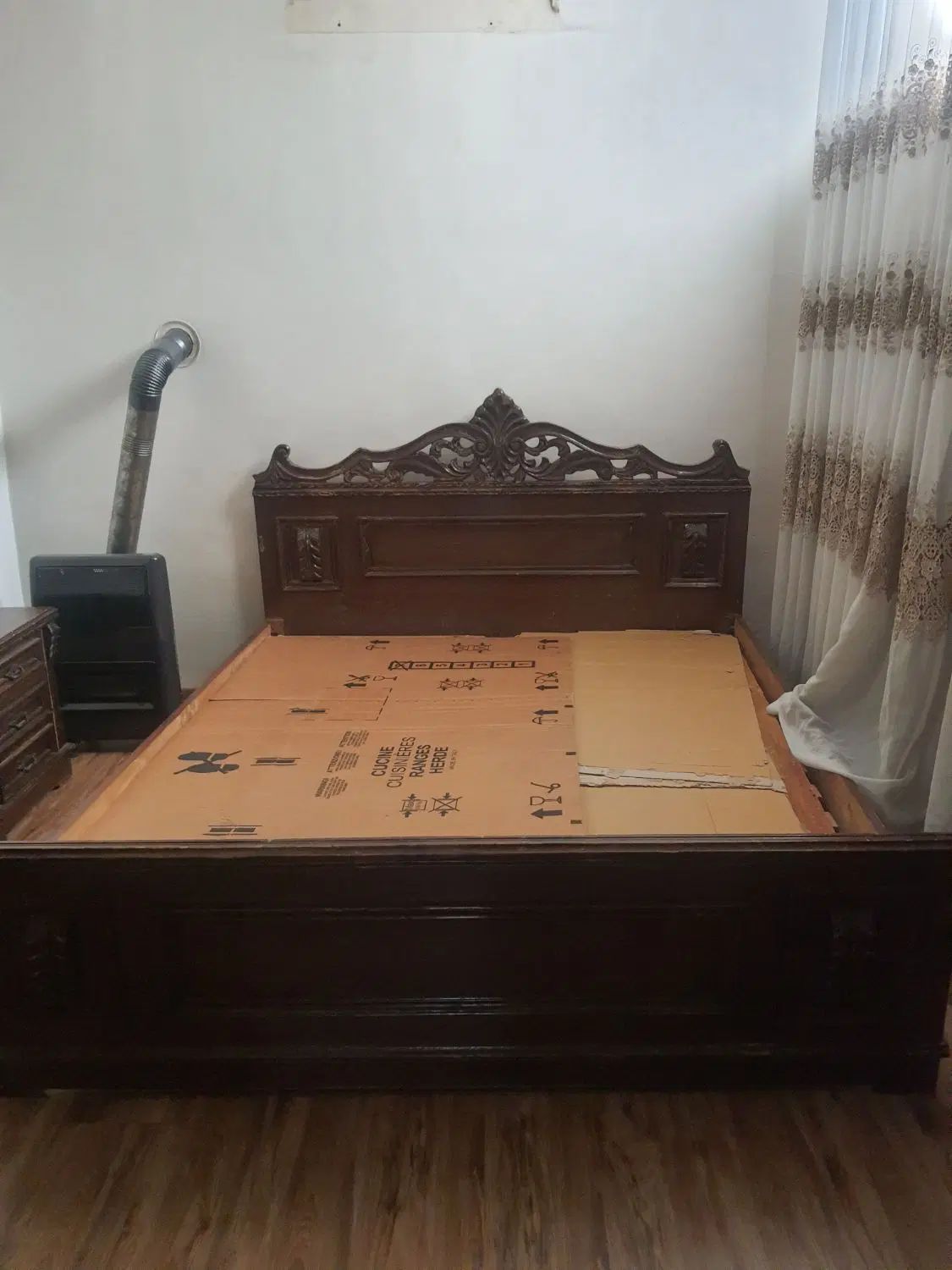 سرویس خواب دونفره چوب،تخت،۲کمد،دراور، ۲پاتختی|تخت و سرویس خواب|مشهد, کوثر|دیوار