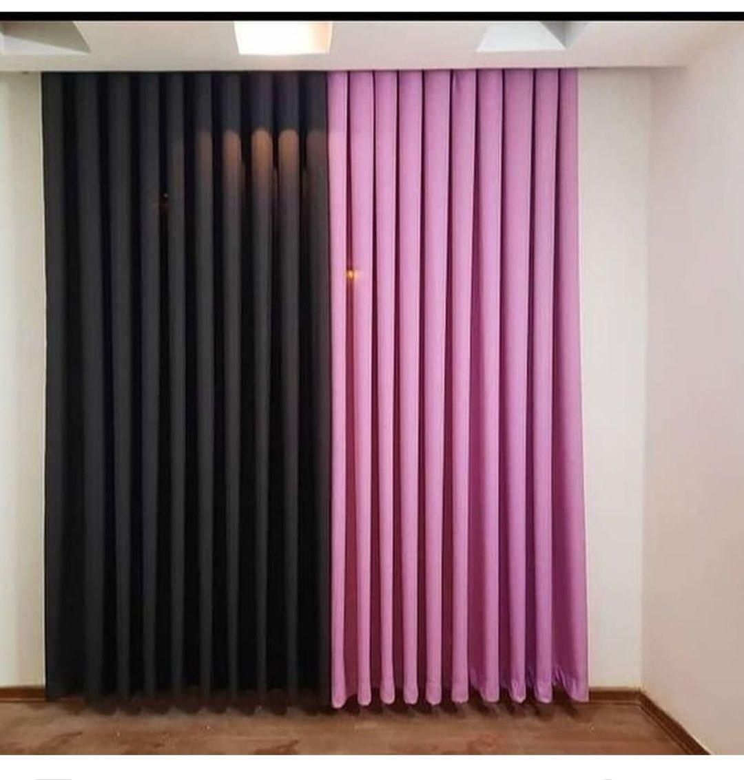 پرده پانج آماده صورتی و همه رنگ|پرده، رانر، رومیزی|مشهد, آزادشهر|دیوار