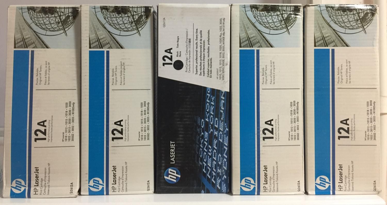 5 عدد کارتریج آکبند پرینتر hp مدل 12A اورجینال|پرینتر، اسکنر، کپی، فکس|سنندج, |دیوار