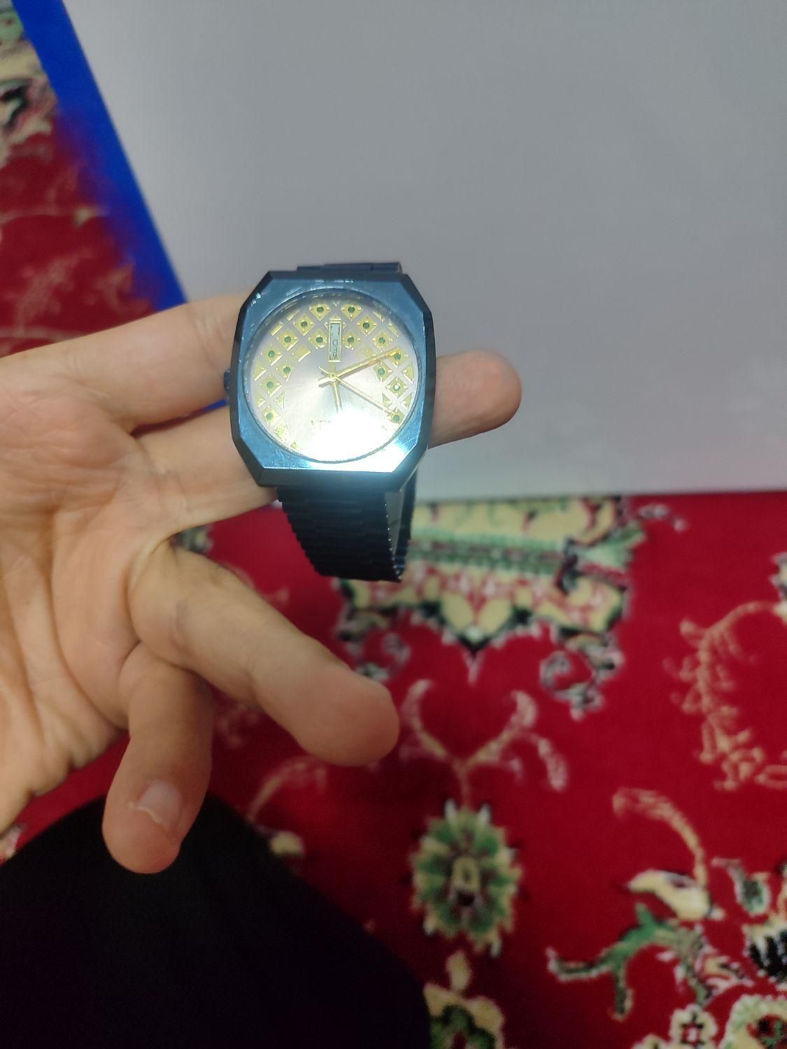 فروش ساعت عقربه ای تمام استیل بند سرمه ای|ساعت|الشتر, |دیوار