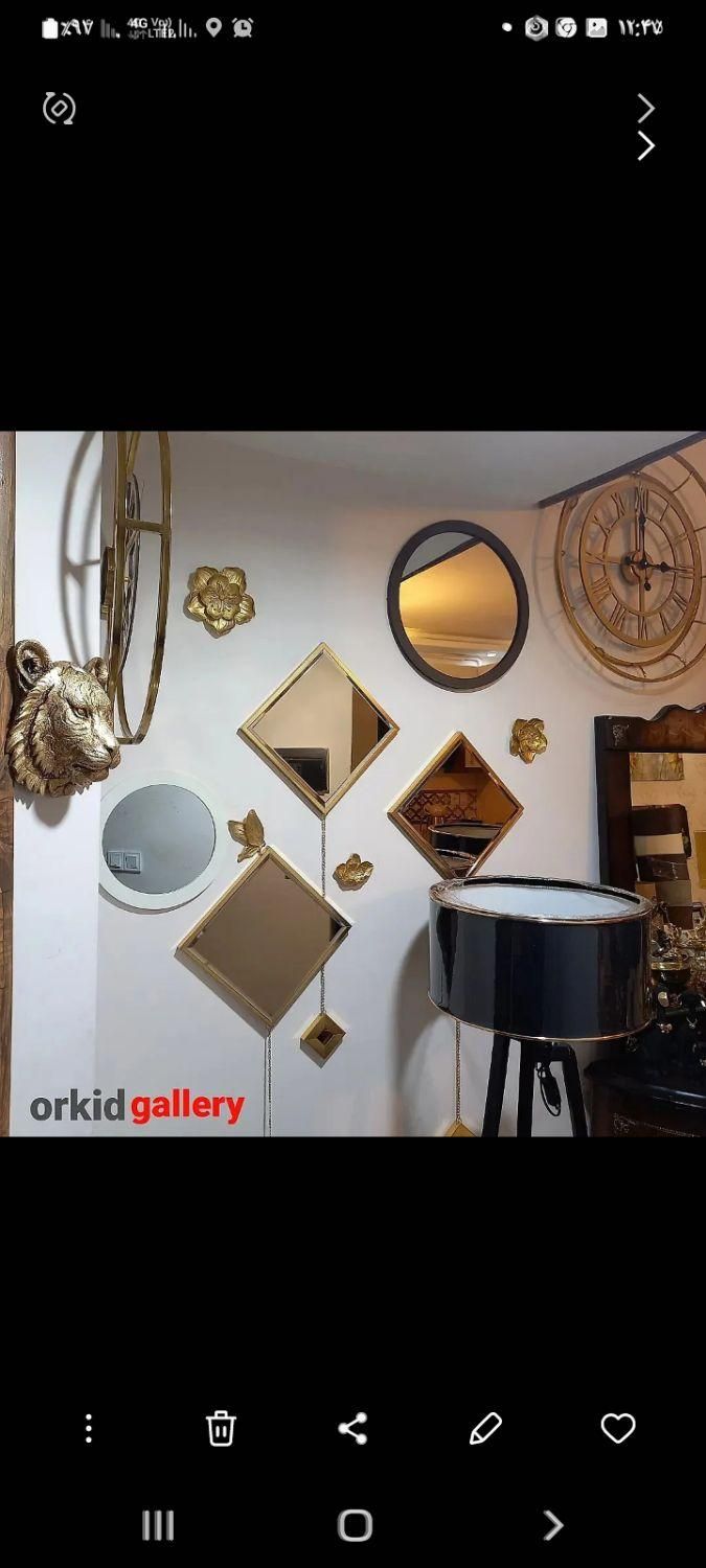 اینه لوزی و پروانه قاب دار کار تمیز|آینه|مشهد, سرافرازان|دیوار