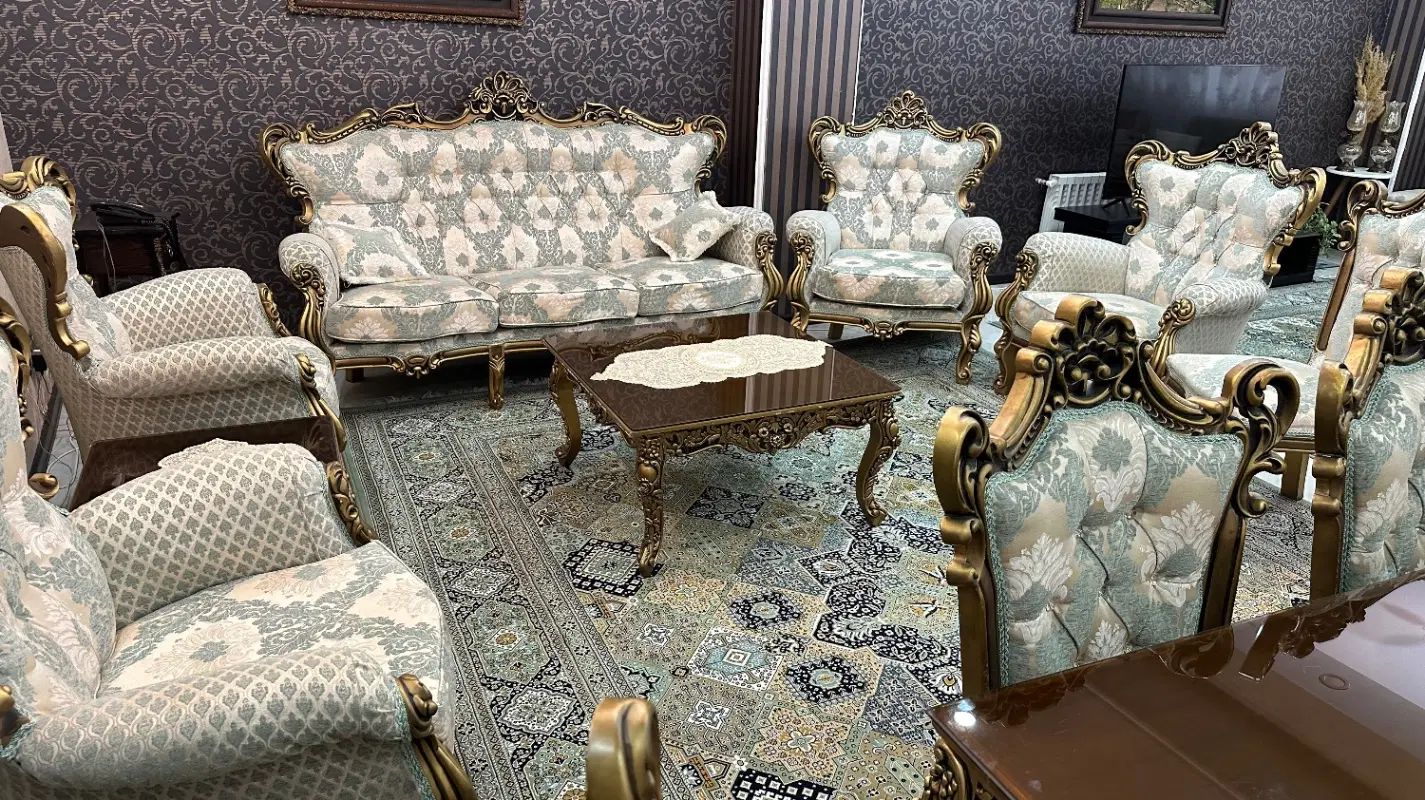 مبلمان ۹ نفره ، مناسب جهزیه به همراه میزنهارخوری|مبلمان خانگی و میز عسلی|تهران, تهرانسر مرکزی|دیوار