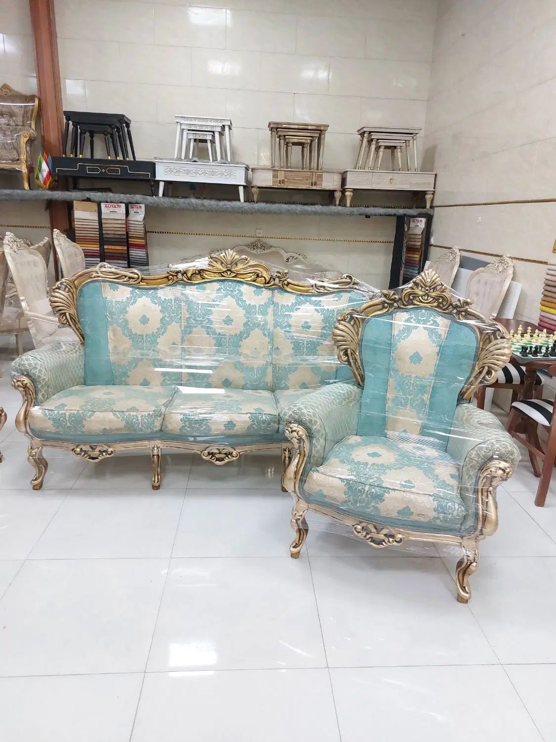مبل ۹نفره سلطنتی مدل نیلوفر تمام راش درحد|مبلمان خانگی و میز عسلی|رشت, آزادگان|دیوار