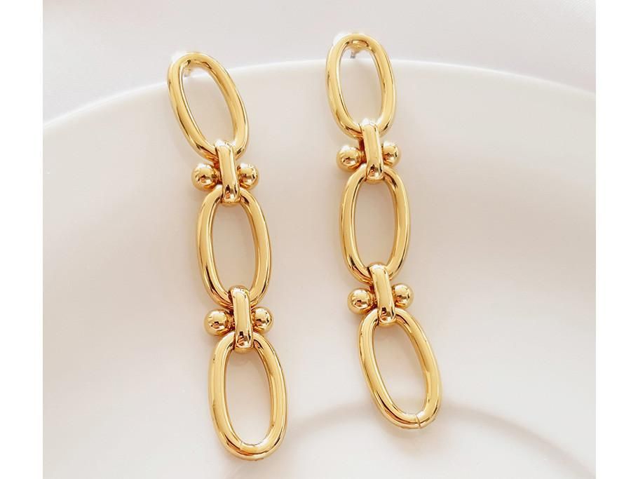 گوشواره آویز بلند تیفانی با روکش طلا|بدلیجات|ارومیه, |دیوار