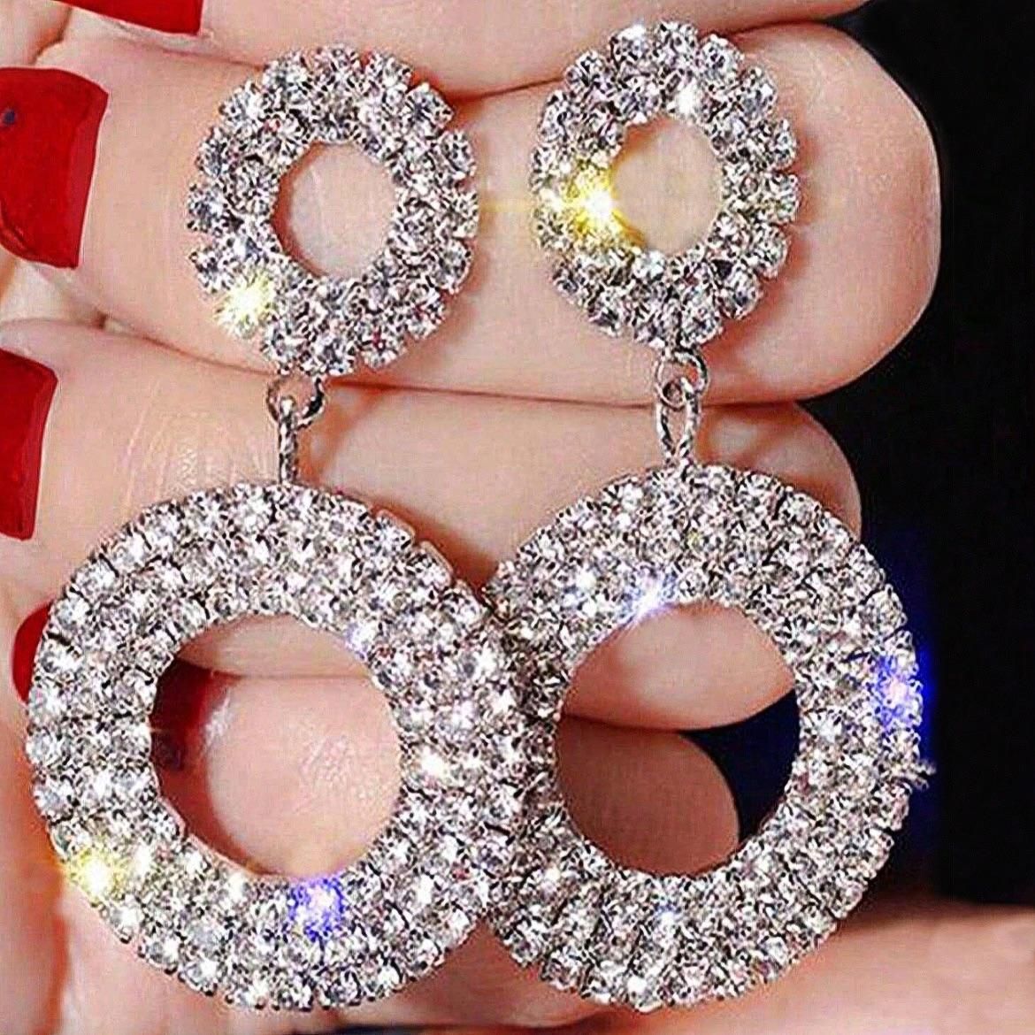 گوشواره فول نگین رنگ ثابت با آبکاری نقره|بدلیجات|جوانرود, |دیوار
