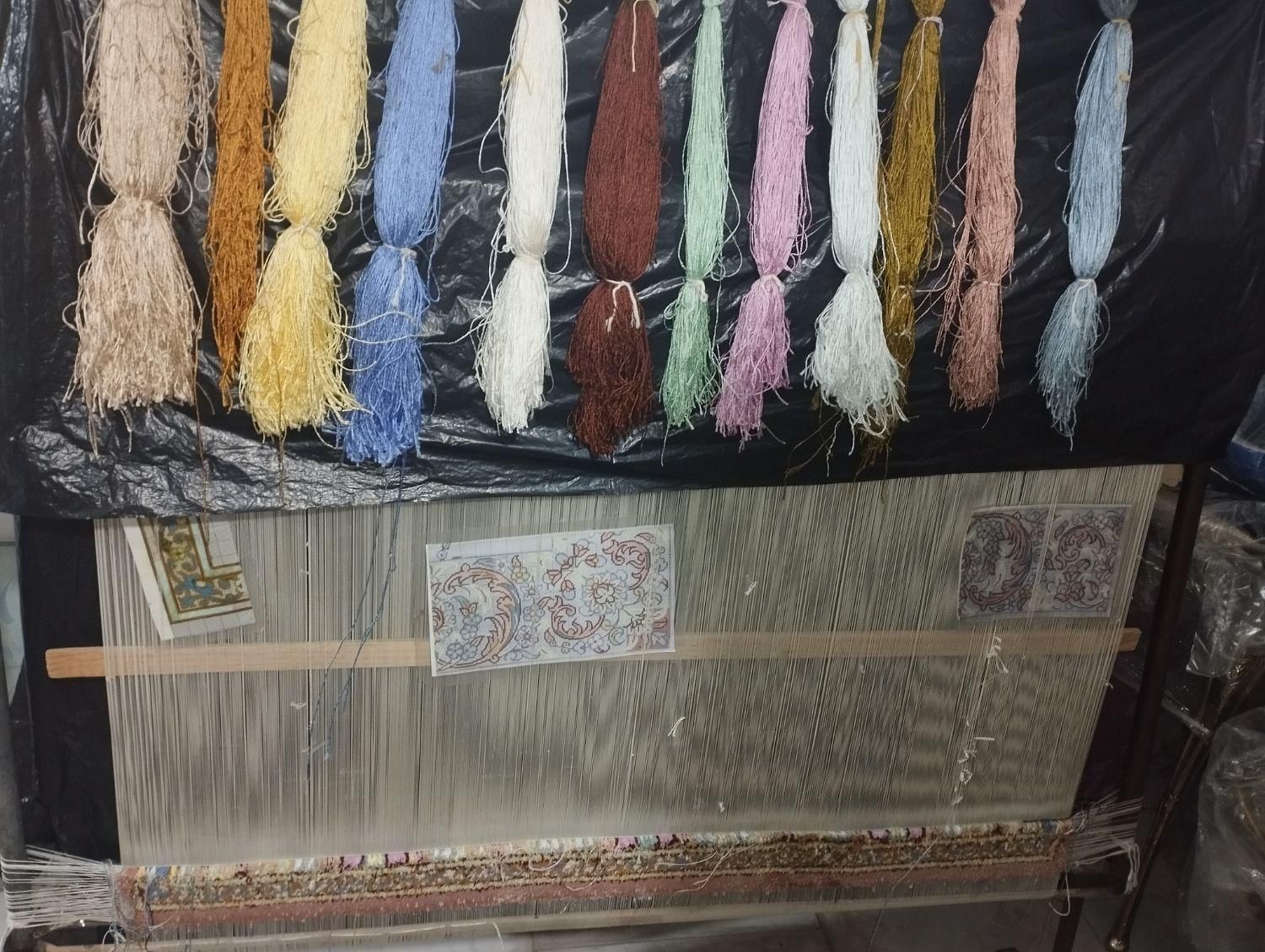 فرش دستباف نیمه کاره کاشان|گلیم، جاجیم، گبه|مراغه, |دیوار