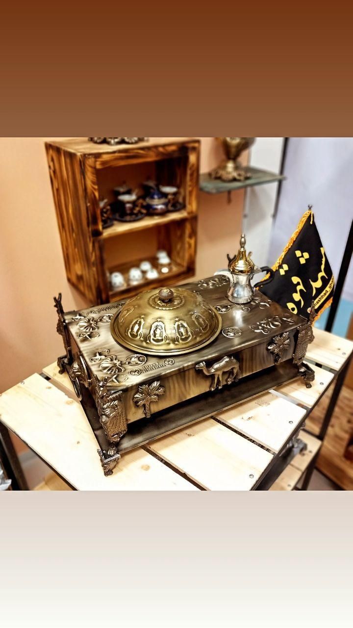 منقل ذغالی با طرح دله لغات عربی|کلکسیون اشیاء عتیقه|شوش, |دیوار