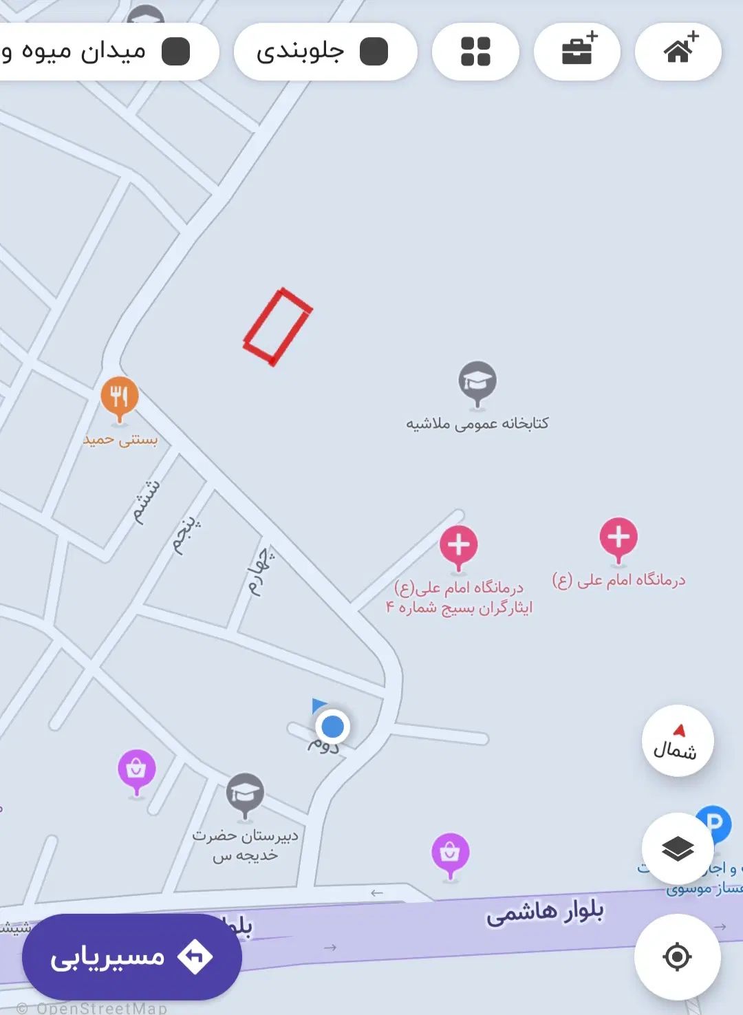 زمین اول ملاشیه بعد از آتشنشانی متراژ ۲۳۰ متر|فروش زمین و ملک کلنگی|اهواز, ملاشیه|دیوار