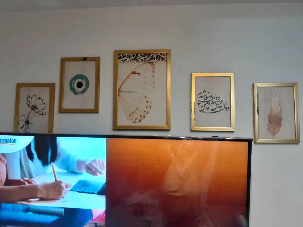 تابلو های مینیمال ۶ تیکه طرح دختر و پروانه|تابلو، نقاشی، عکس|اندیشه, اندیشه فاز ۳|دیوار