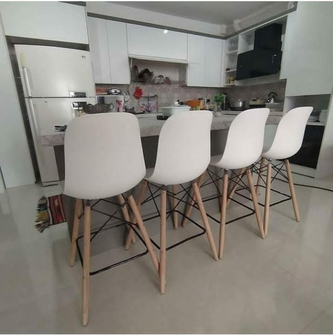 صندلی فایبرگلاس پایه بلند چوبی اپن کانتر پیشخوان|صندلی و نیمکت|اصفهان, رهنان|دیوار