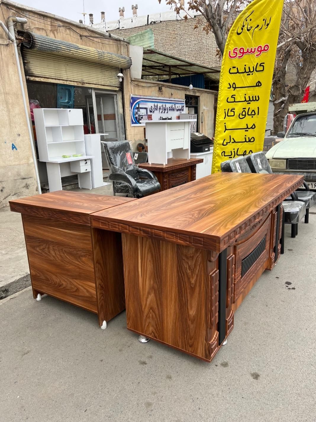 میز مدیریت ال ۱۸۰ در ۸۰ با صندلی مدیریتی سام صفر|مبلمان اداری|میاندوآب, |دیوار